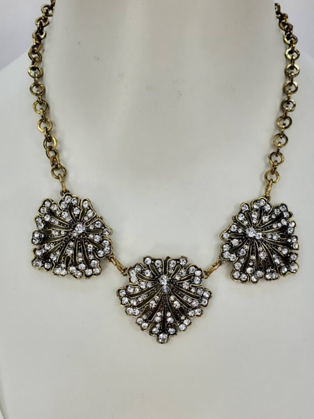 Yochi NY Vintage Glam Sparkly Statement Necklace